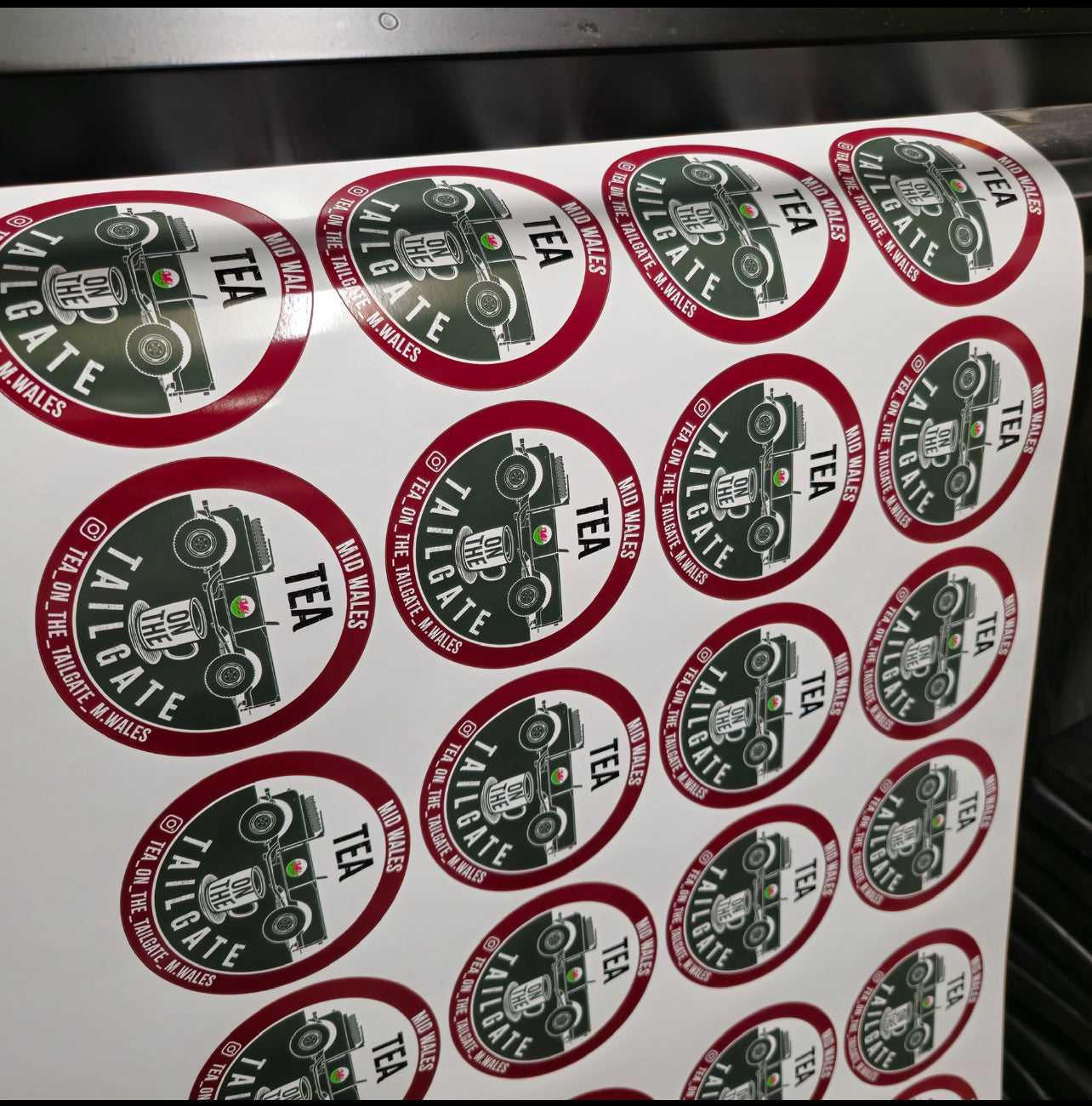 Tea on the Tailgate 100mm Stickers - 16 per sheet