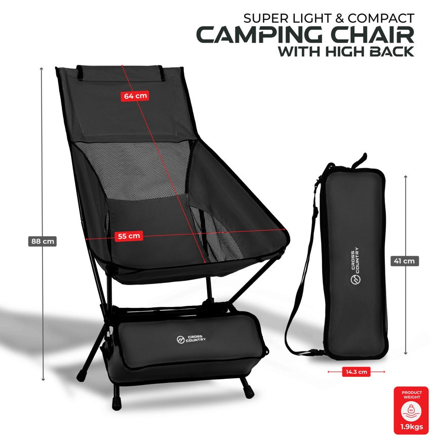 Cross Country Compact Camping Chair - High Back