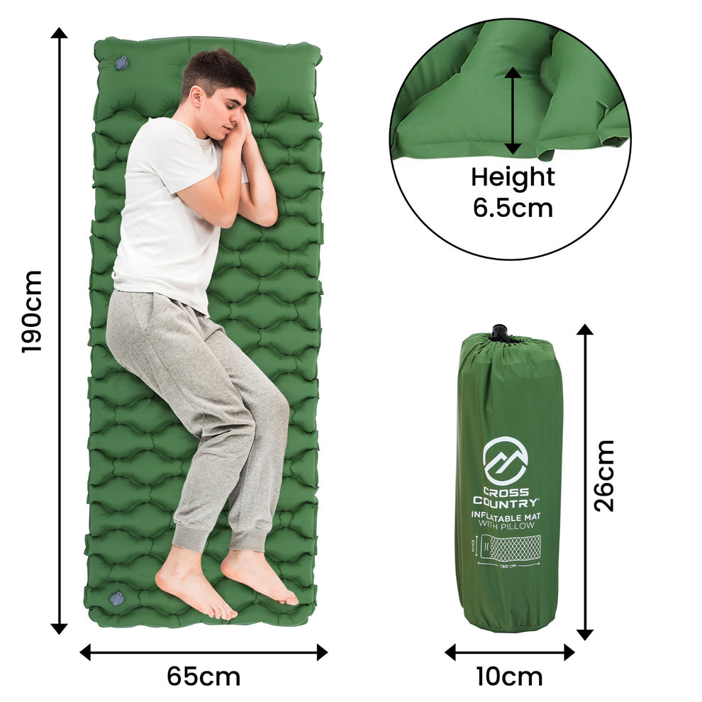 Cross Country Inflatable Mat with Pillow