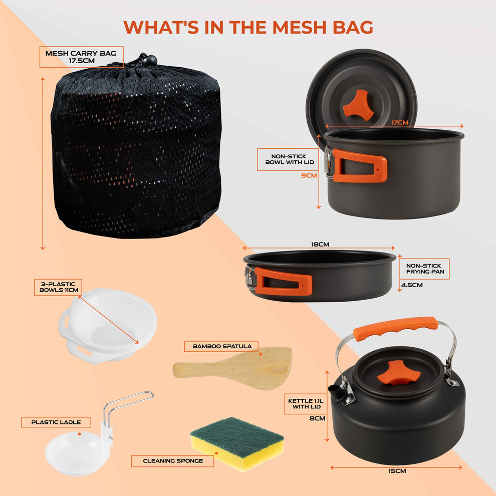 Cross Country Outdoor Cookwear Set - 10pc