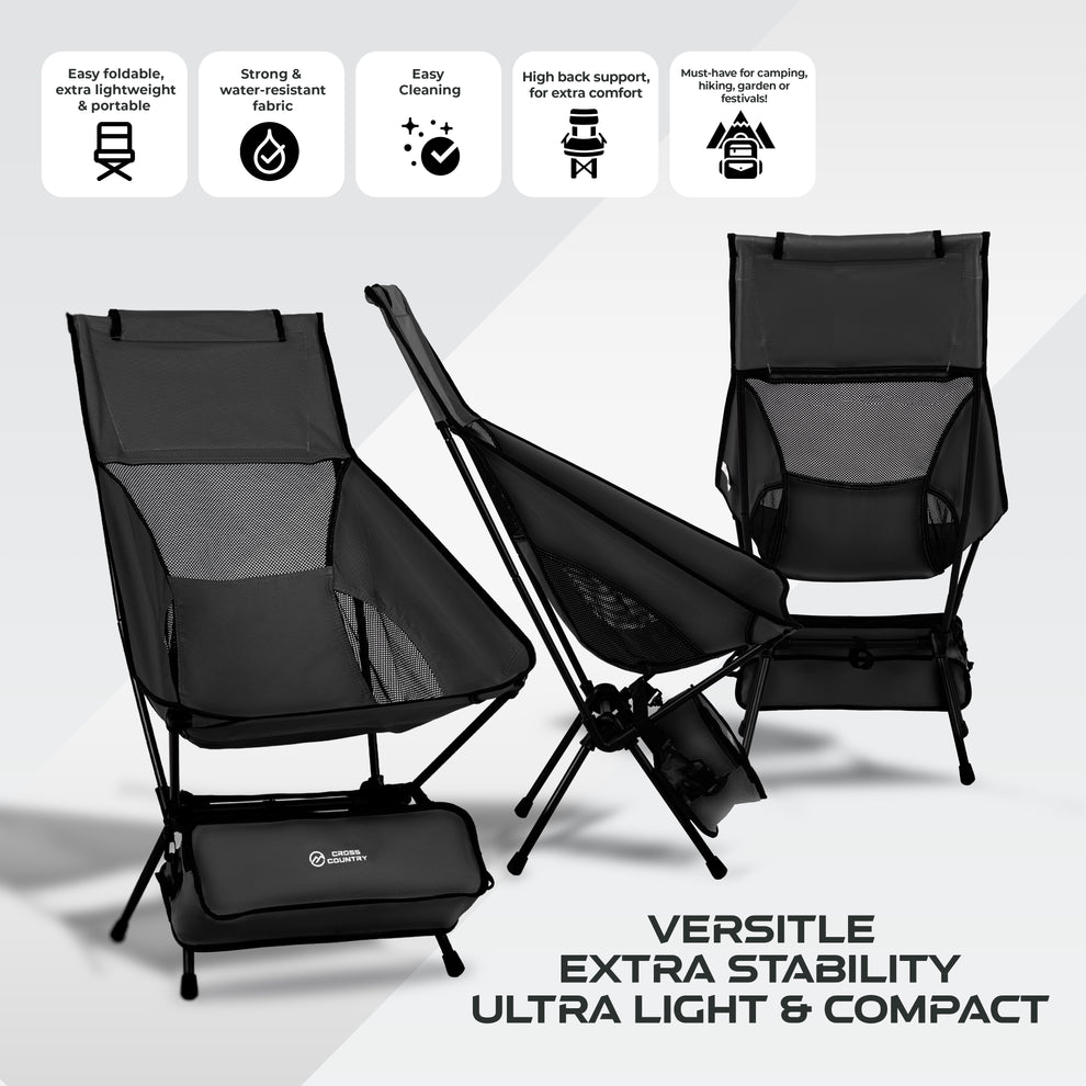 Cross Country Compact Camping Chair - High Back