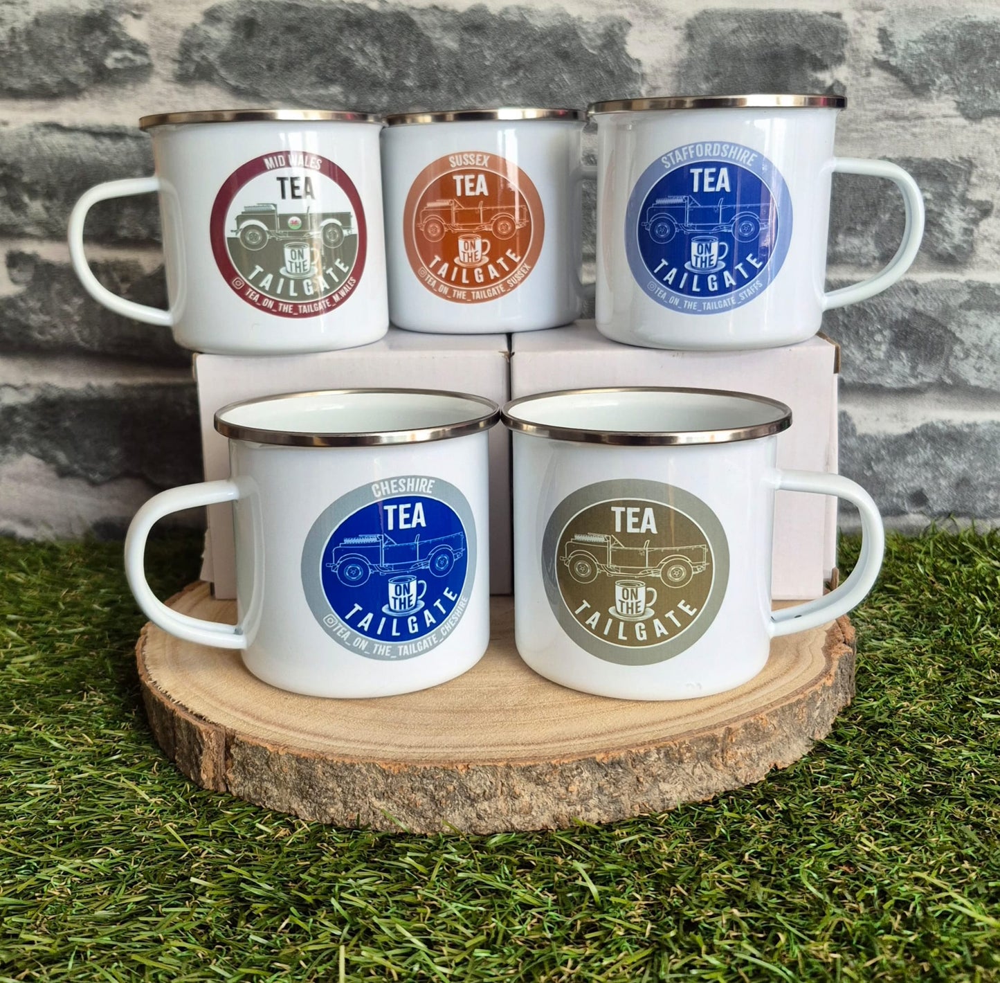 Tea on the Tailgate Enamel Mugs - 12oz