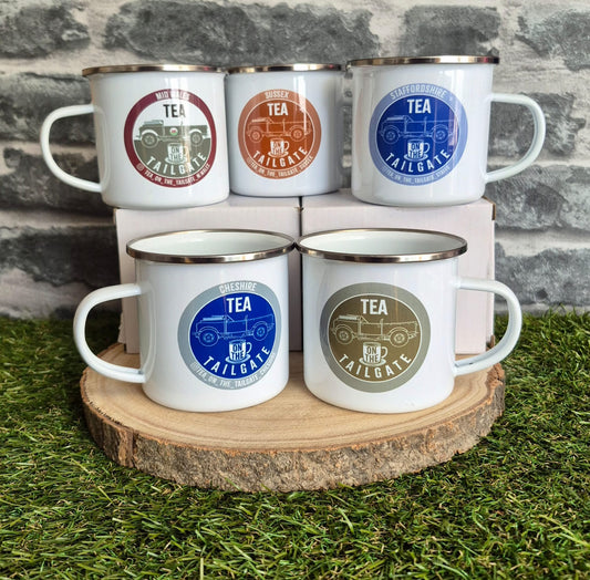 Tea on the Tailgate Enamel Mugs - 12oz